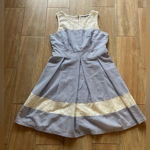 Blue white and lace midi flowy dress western style country girl